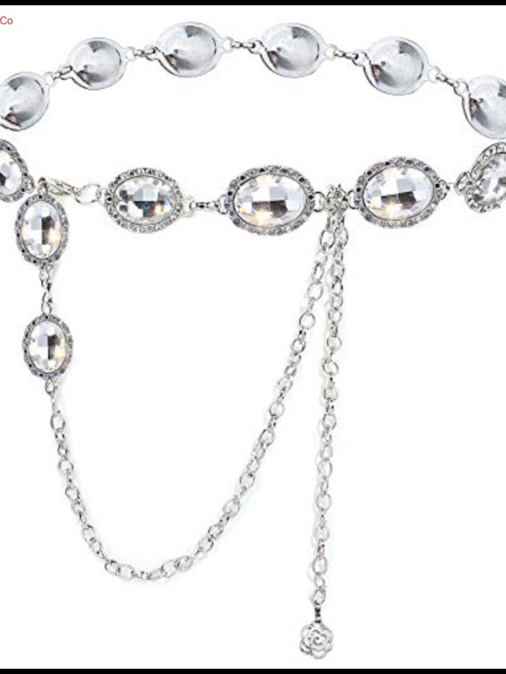 Rhinestone Chain Waist Belt Adjustable Alloy Body Chain for Dress